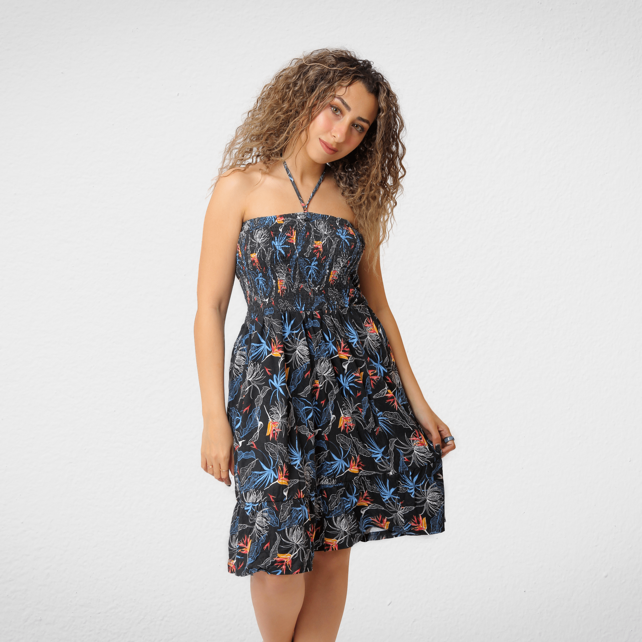 Women Summer 23 Summer Sale 23 Women Cotton Dress - Black مشجر