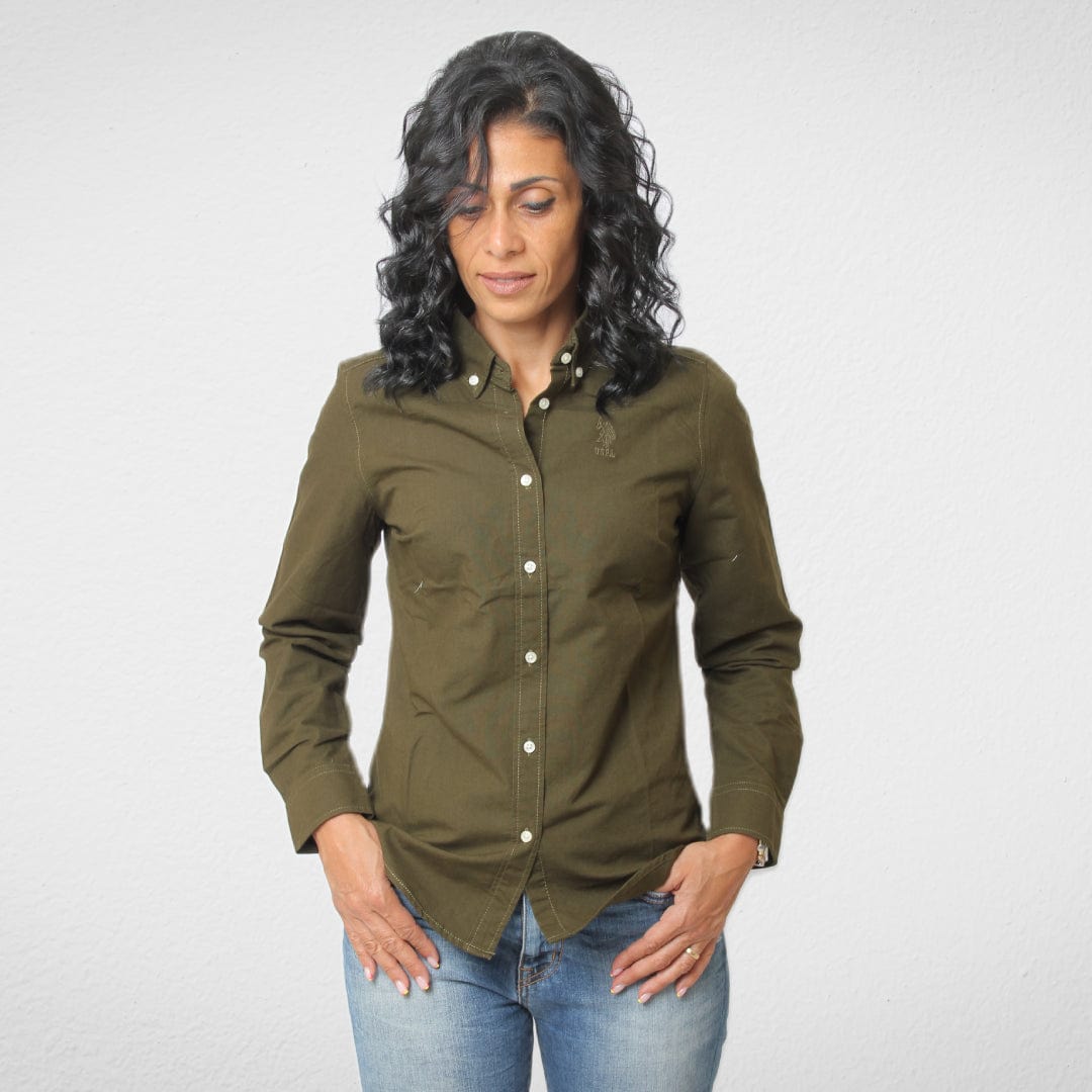 Women Summer 23 Summer Sale 23 Women Shirt - USP - Oil Green (NEW)