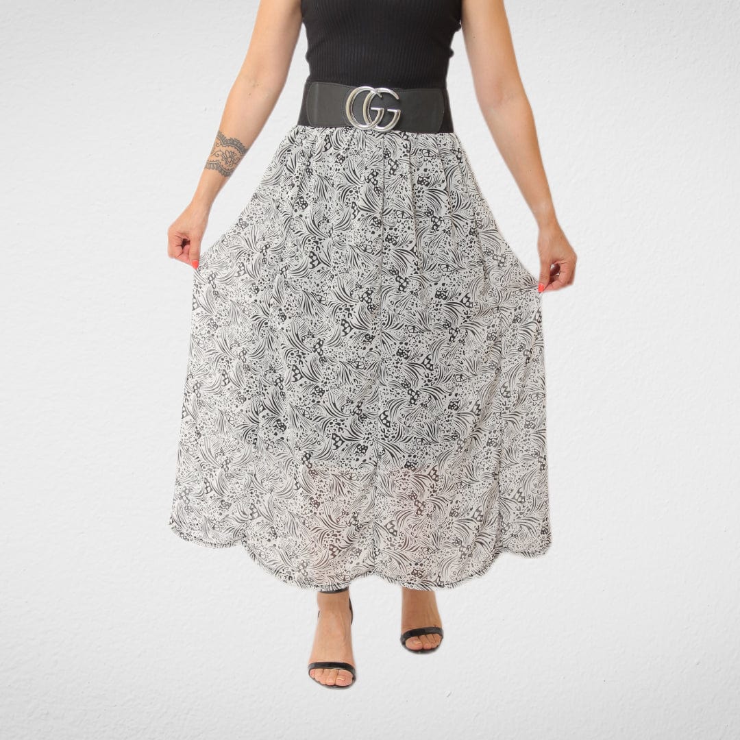 Women Summer 23 Summer Sale 23 Women Skirt - Chiffon - Black