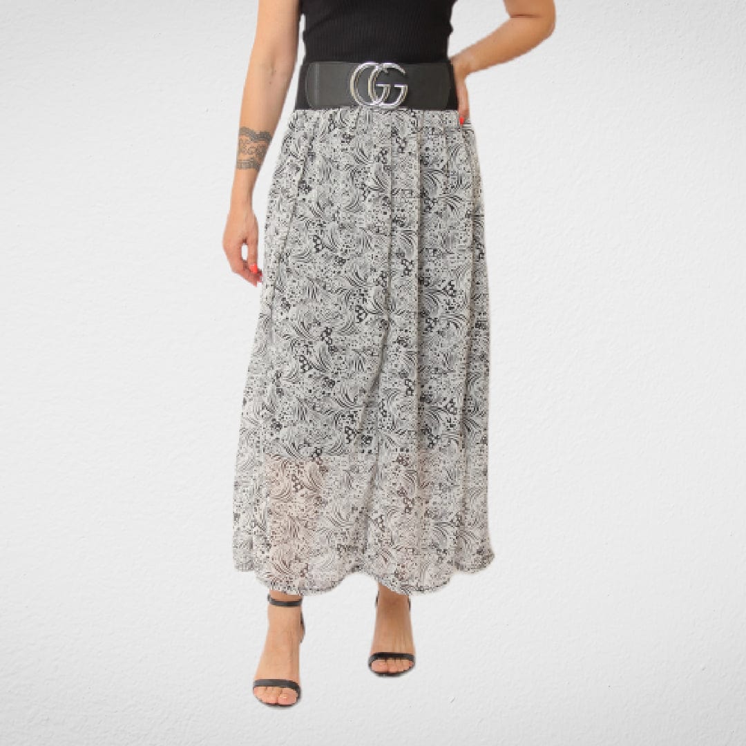 Women Summer 23 Summer Sale 23 Women Skirt - Chiffon - Black