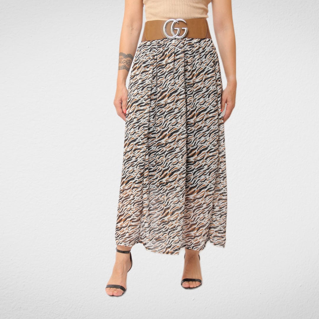 Women Summer 23 Summer Sale 23 Women Skirt - Chiffon - Brown