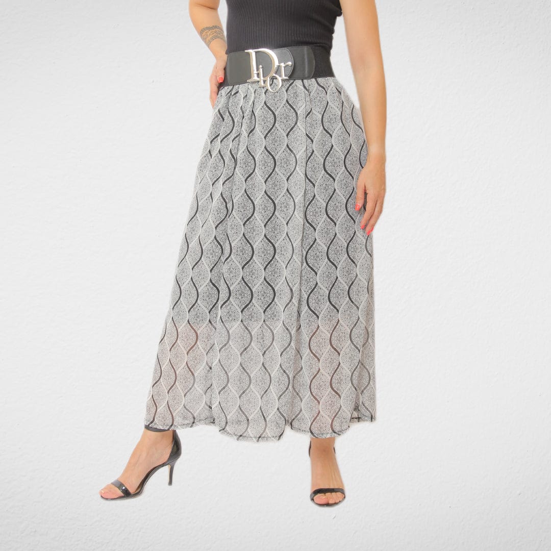 Women Summer 23 Summer Sale 23 Women Skirt - Chiffon - Stripped