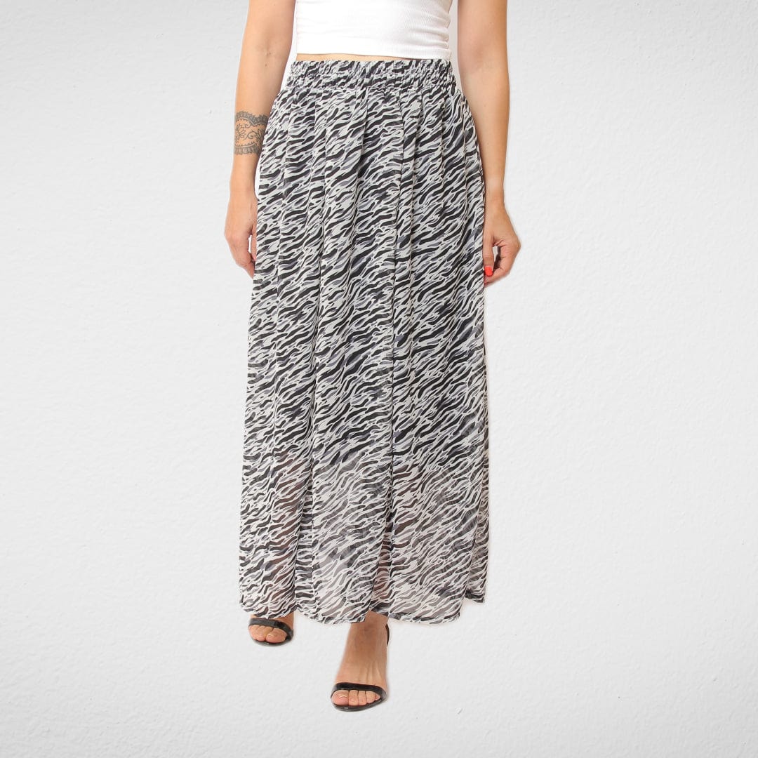Women Summer 23 Summer Sale 23 Women Skirt - Chiffon - Zebra