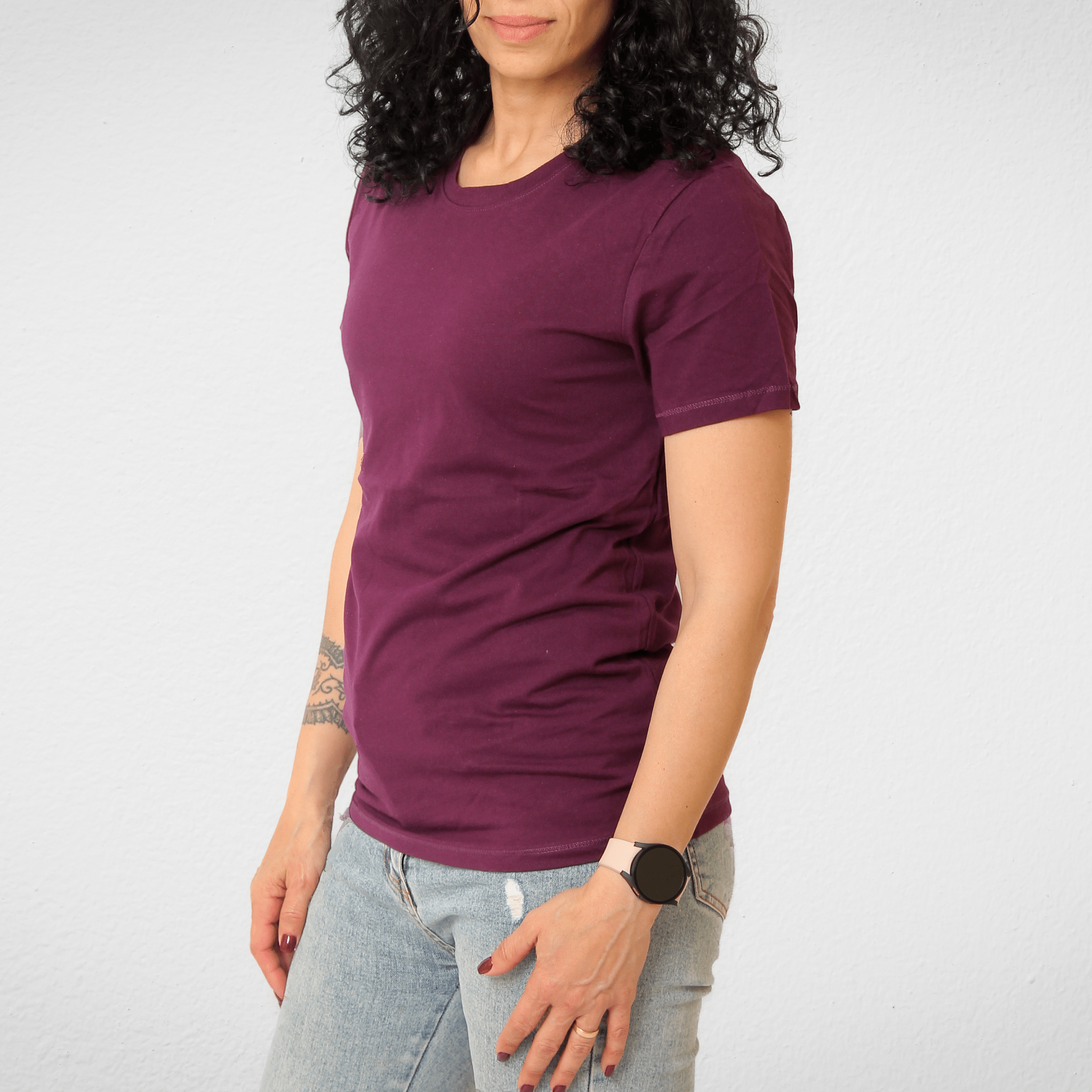 Women Summer 23 Summer Sale 23 Women Under Shirt (Cotton + Lycra) - Burgundy