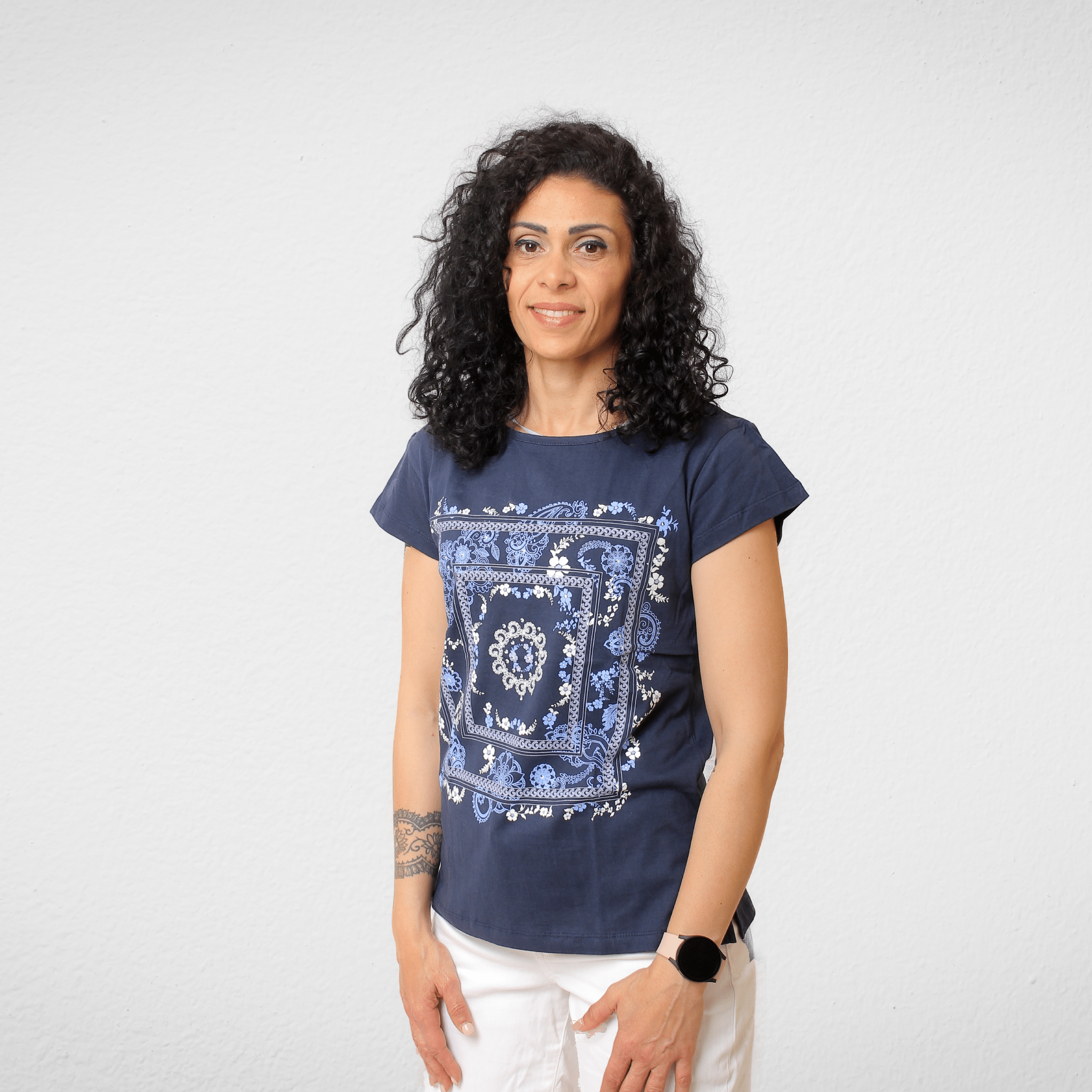 Women Summer 23 Women Cotton Tshirt - Dark Blue