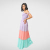 Women Summer 23 Women Dress Women Dress - ONE SIZE - "Tri-Color" - (Purple-Pink-Baby Blue)