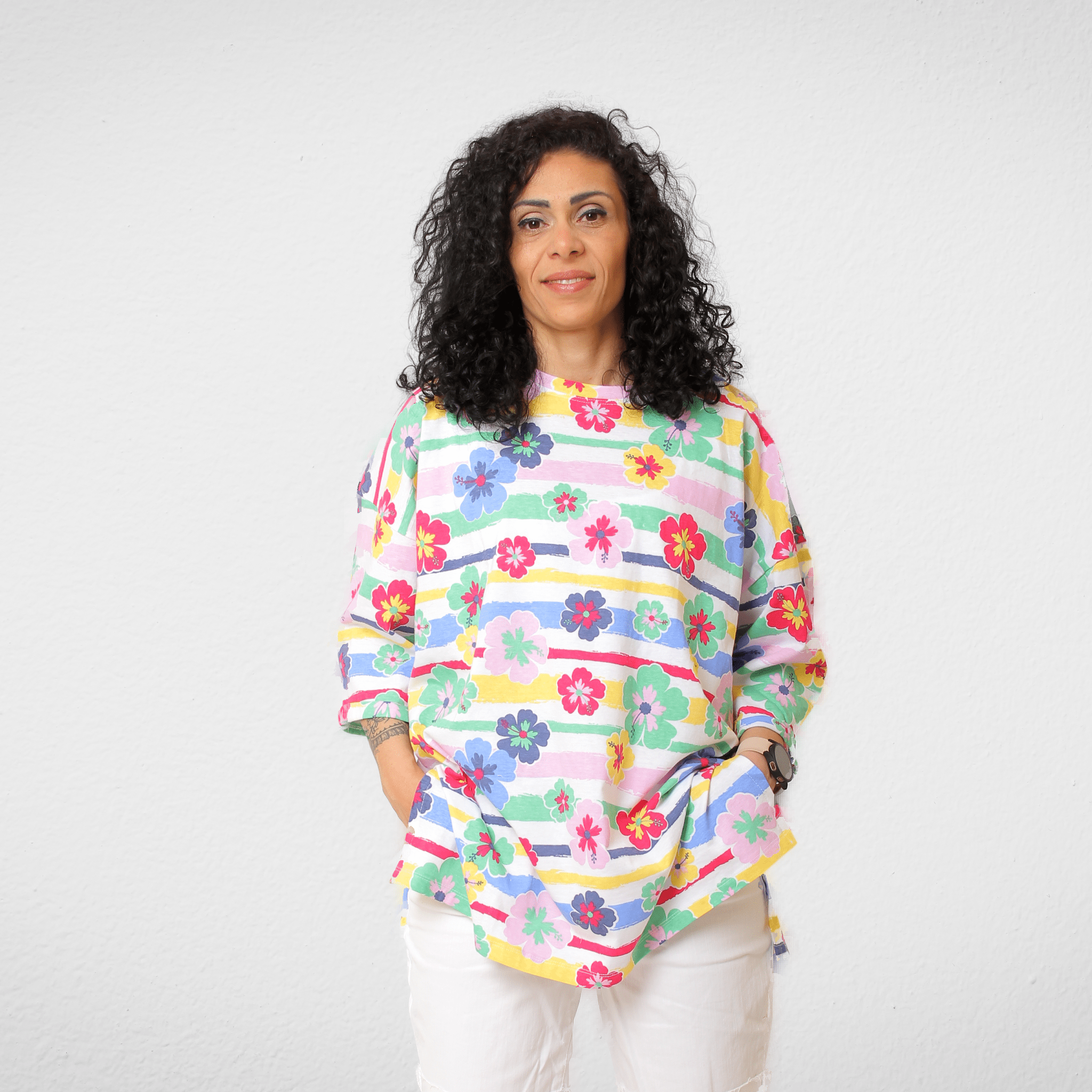 Women Summer 23 Women (Oversized) Tshirt - Flowers