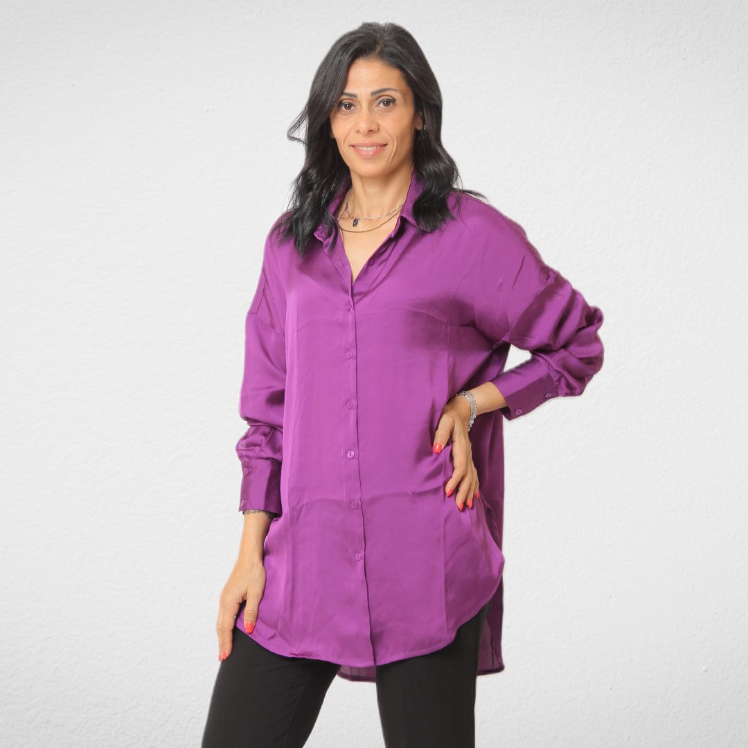 Women Summer 23 Women Shirts Shirt Satin - Women - Purple