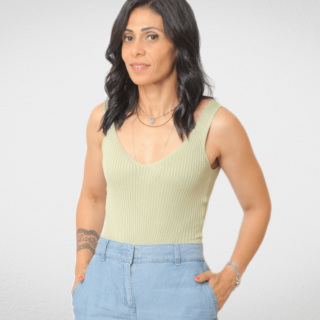 Women Summer 23 Women Tshirt V Top For Women - Cut - Pistache