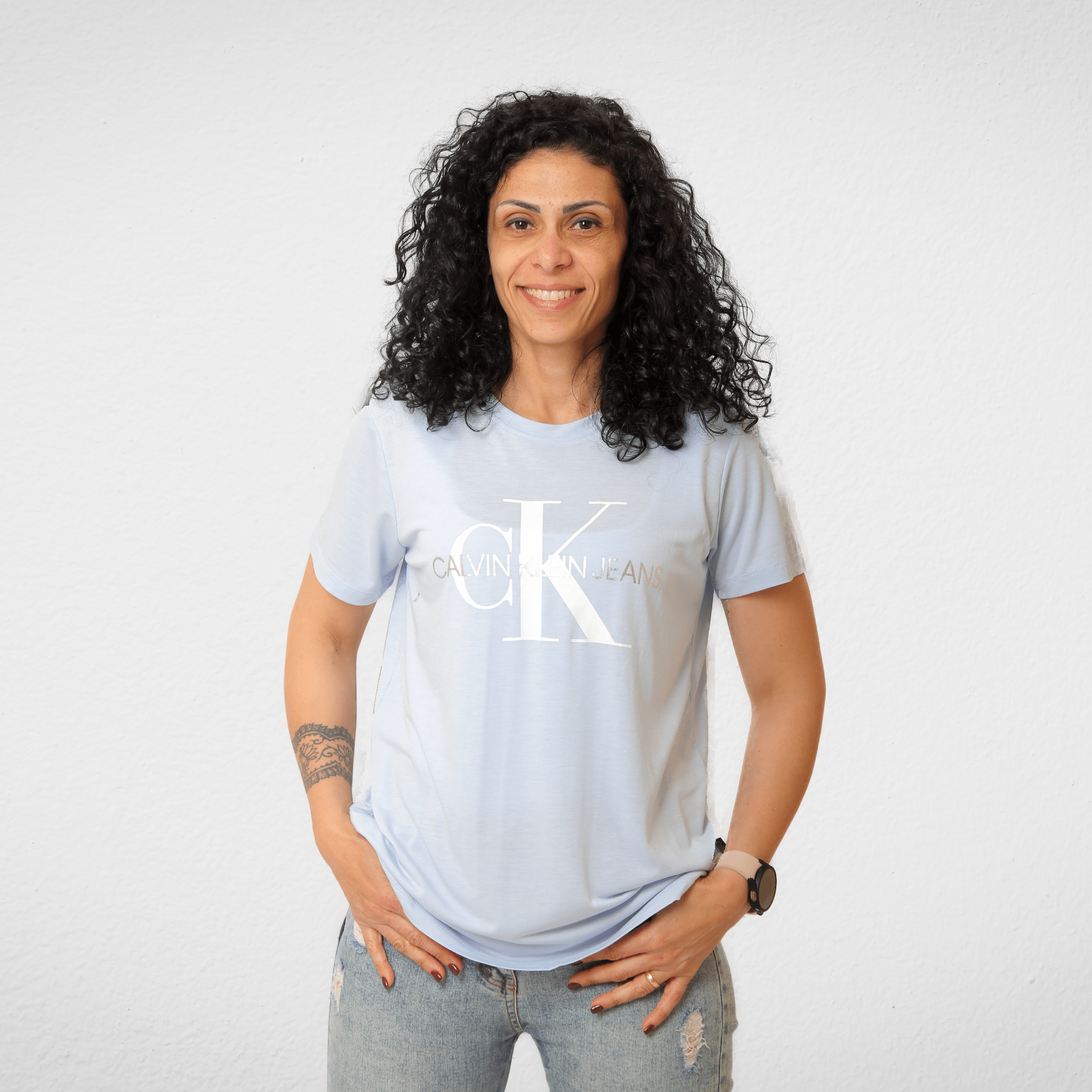 Women Summer 23 Women Tshirt Women T-shirt - (big logo) - Light Baby Blue