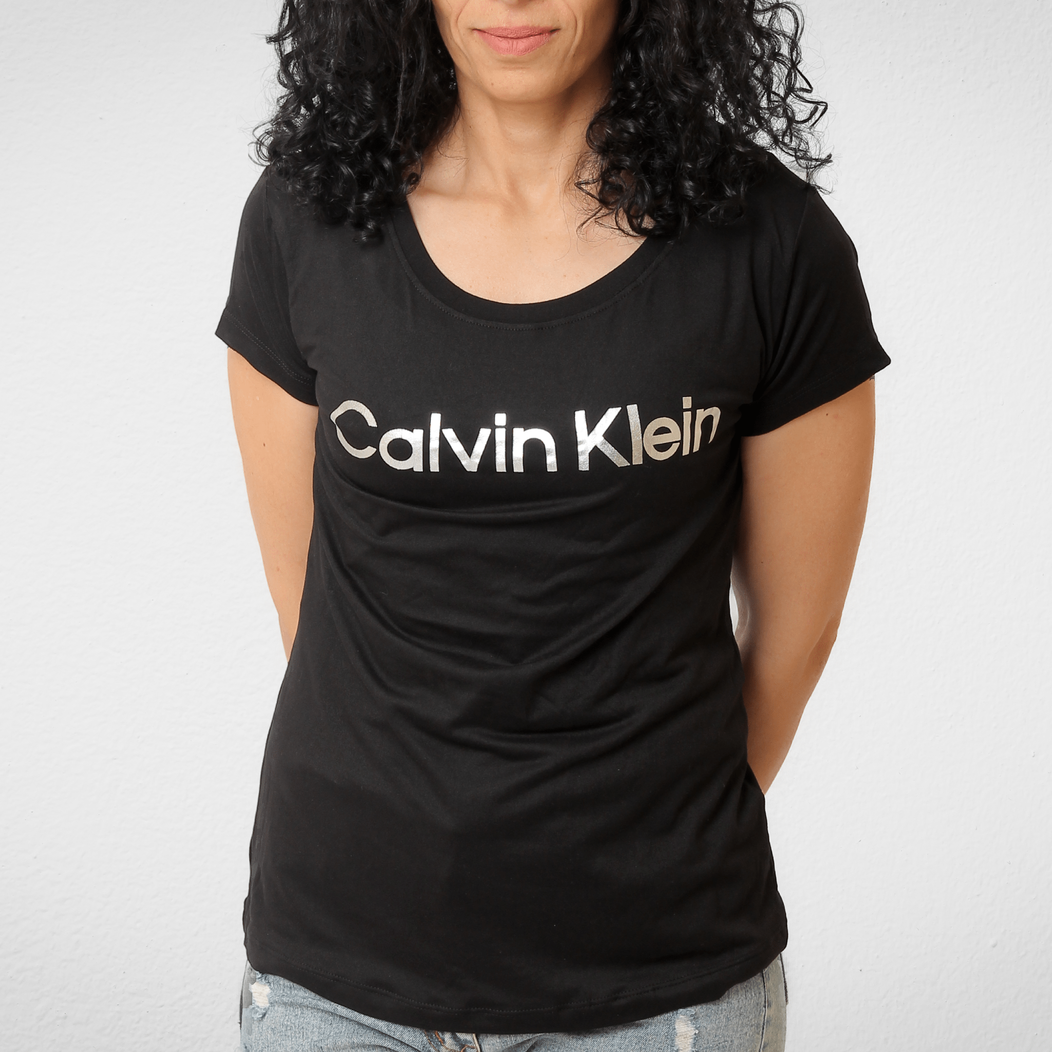 Women Summer 23 Women Tshirt Women T-shirt - Middle Logo- Black