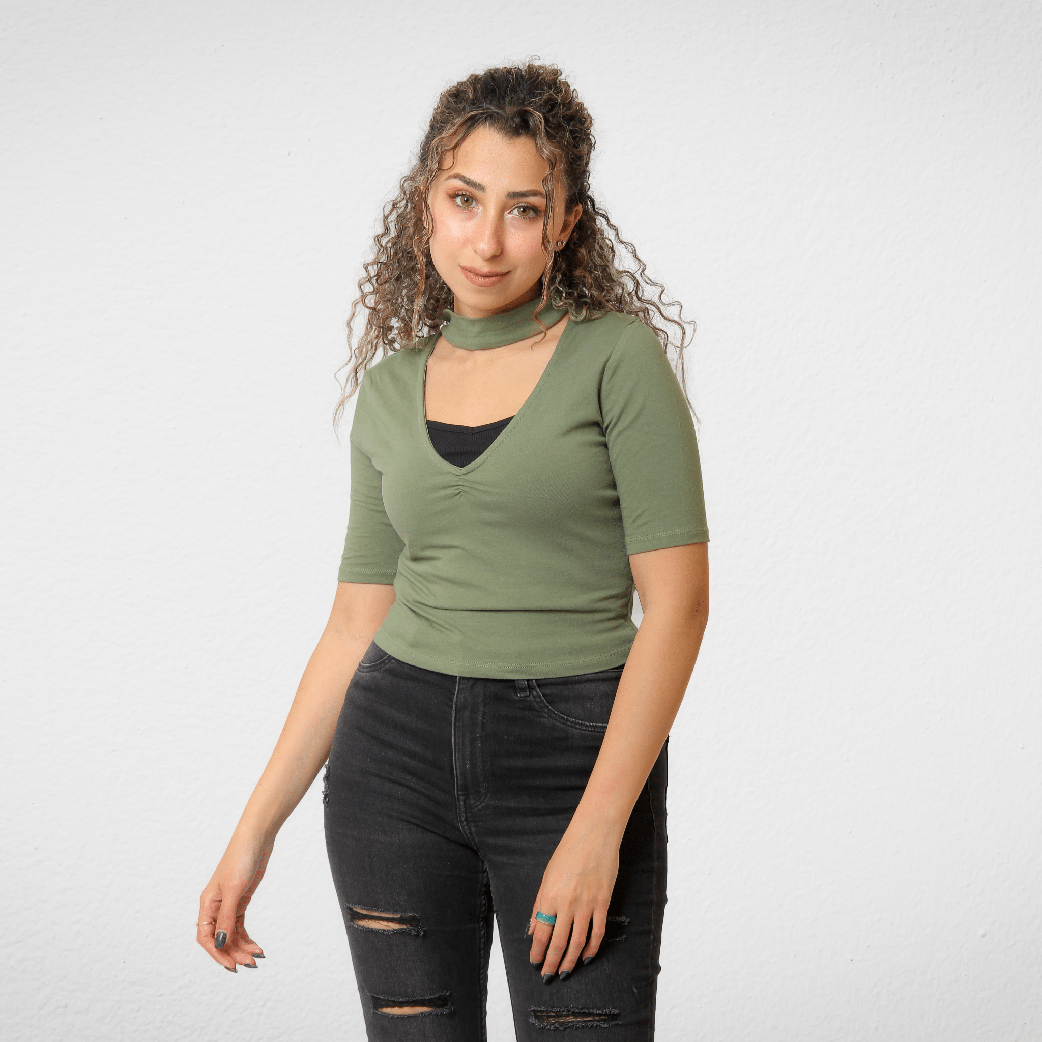 Women Summer 23 Women Tshirt Women Tshirt - Calliope - Oil Green