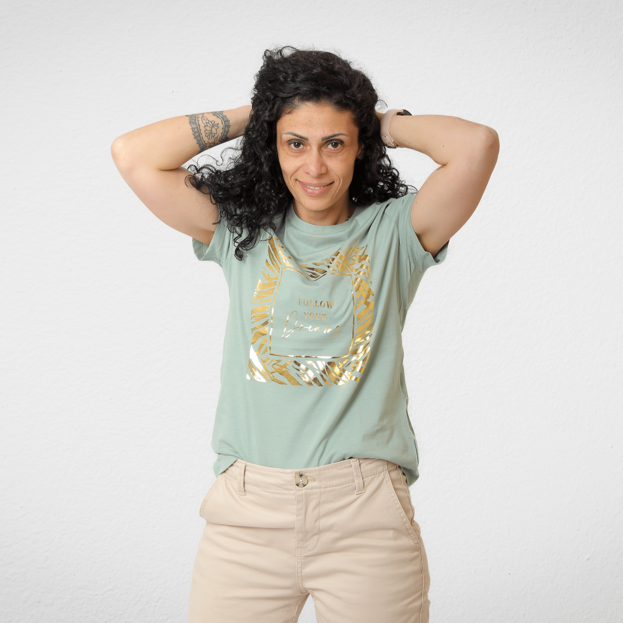 Women Summer 23 Women Tshirt Women Tshirt - تصنيع محلي - Oil Green