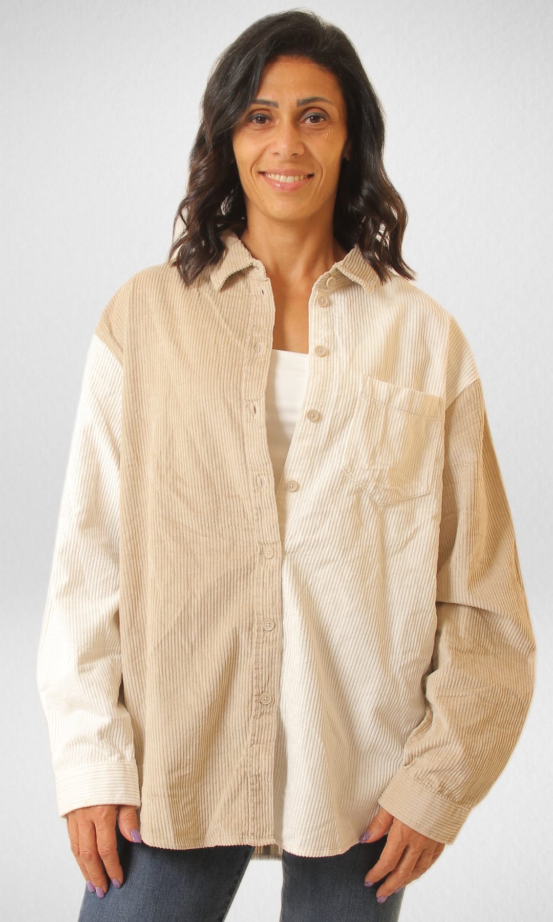 Women Winter 24 Summer Sale 23 AE Women Velvet Shirt- Two Colors Pale