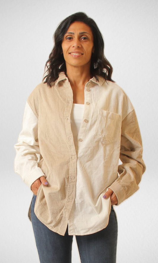 Women Winter 24 Summer Sale 23 AE Women Velvet Shirt- Two Colors Pale