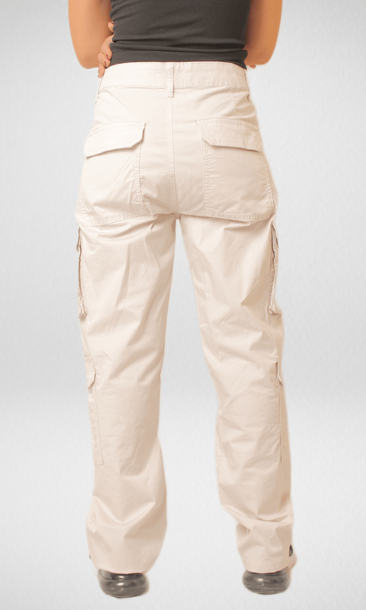 Women Winter 24 Summer Sale 23 Bershka Cargo Pants 2023 - Beige