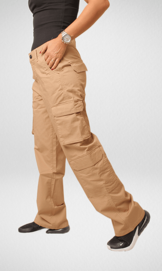Women Winter 24 Summer Sale 23 Bershka Cargo Pants 2023 - Cafe