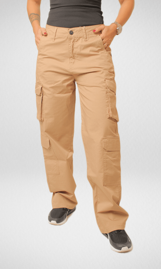 Women Winter 24 Summer Sale 23 Bershka Cargo Pants 2023 - Cafe