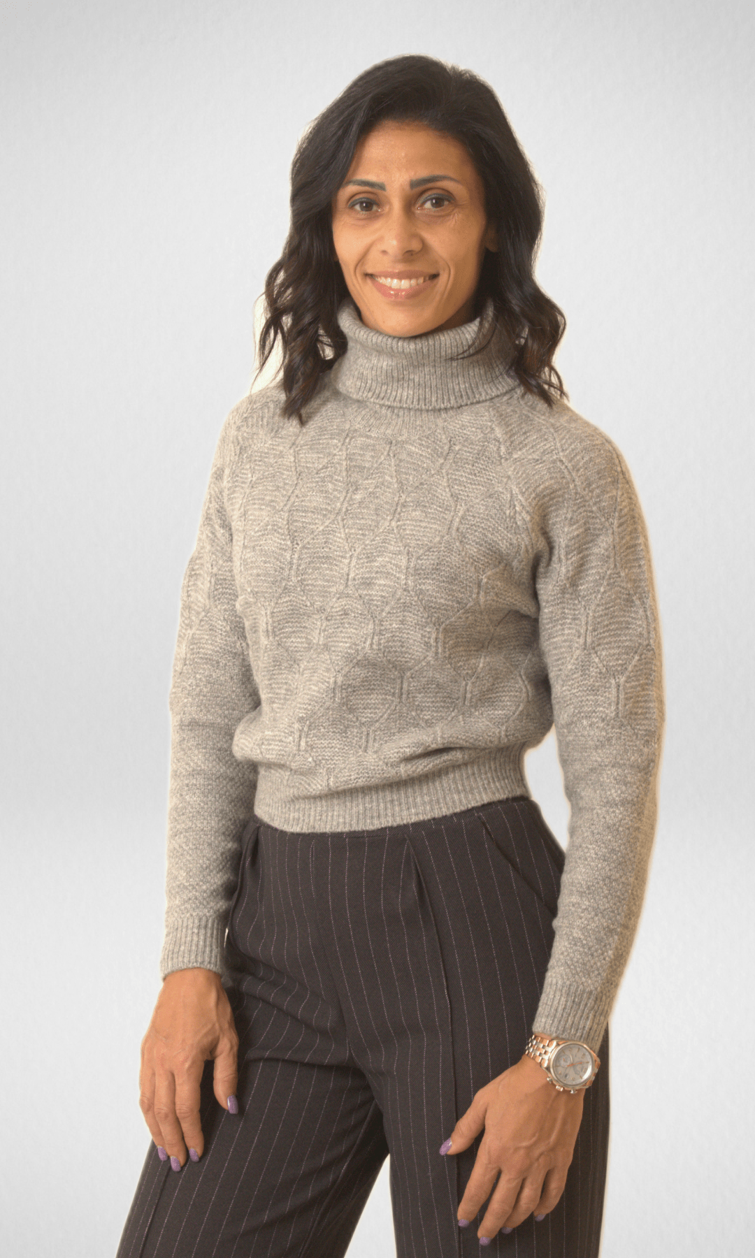Women Winter 24 Summer Sale 23 ONLY High Collar Grey Pullover