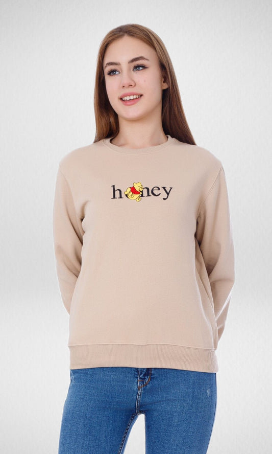 Women Winter 24 Summer Sale 23 Pooh "Honey" Sweatshirt - Cafe