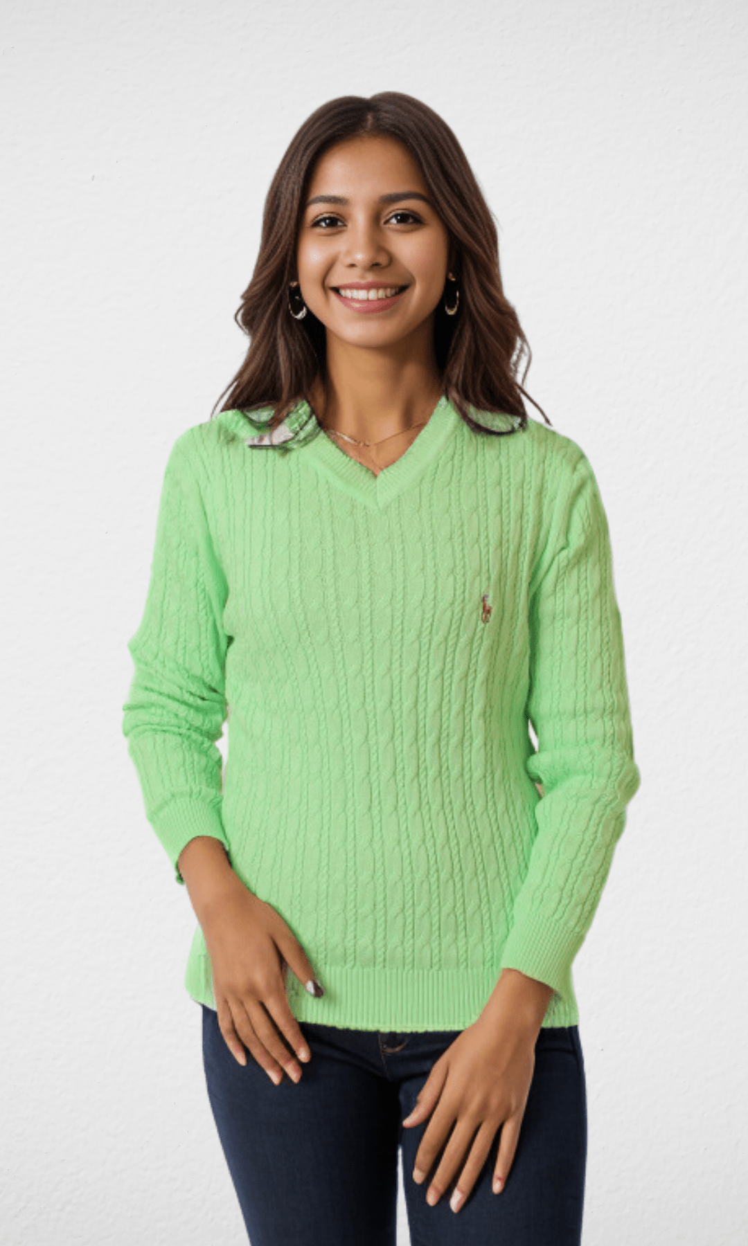 Women Winter 24 Summer Sale 23 USP Pullover 2023 Tricot Cotton - Pale Green