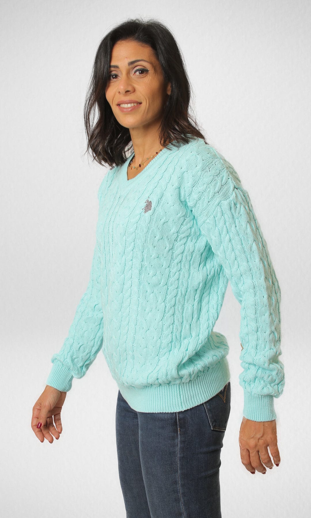 Women Winter 24 Summer Sale 23 USP Pullover V-Neck - Baby Blue