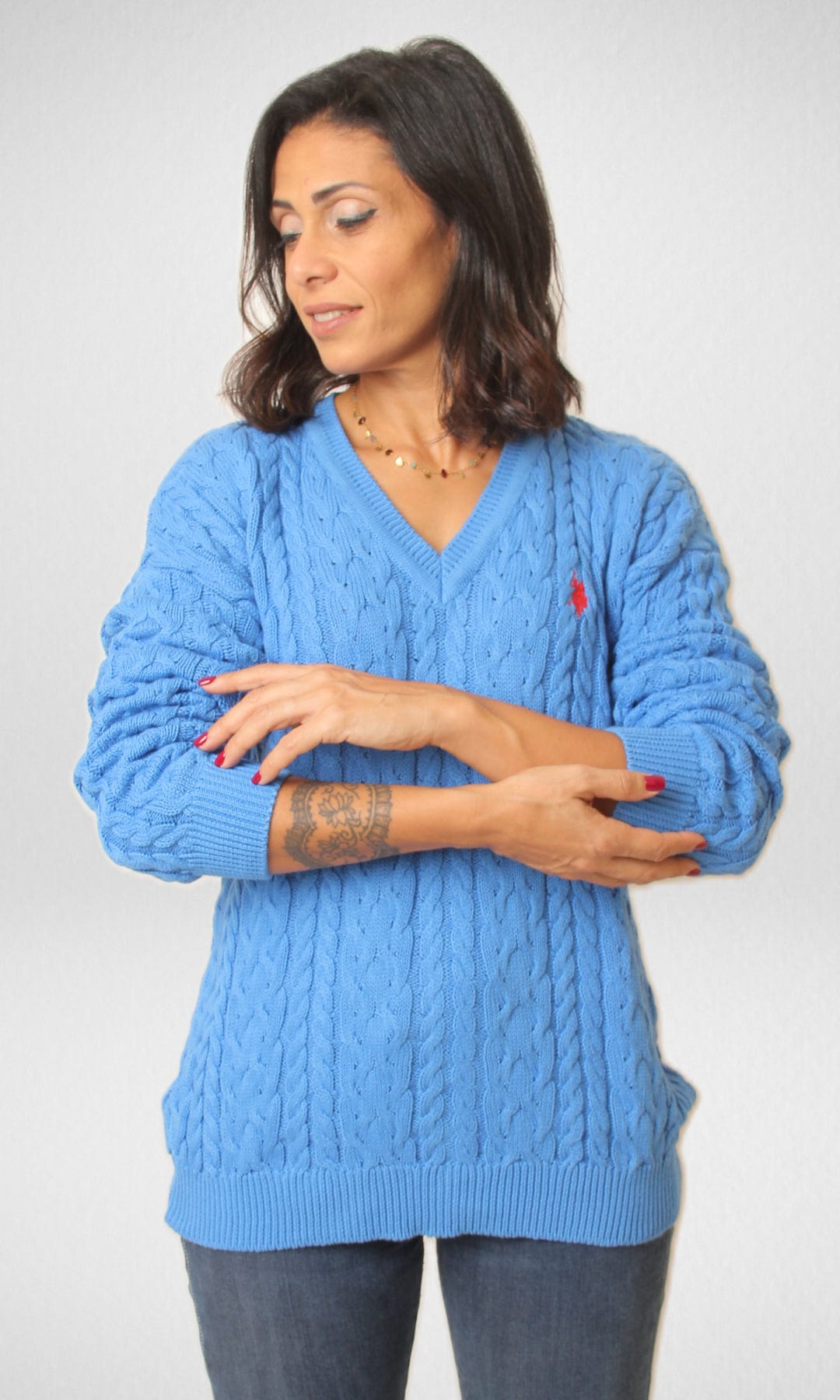 Women Winter 24 Summer Sale 23 USP Pullover V-Neck - Blue