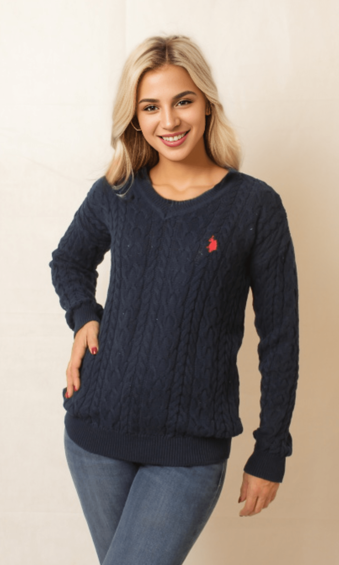 Women Winter 24 Summer Sale 23 USP Pullover V-Neck - Dark Blue