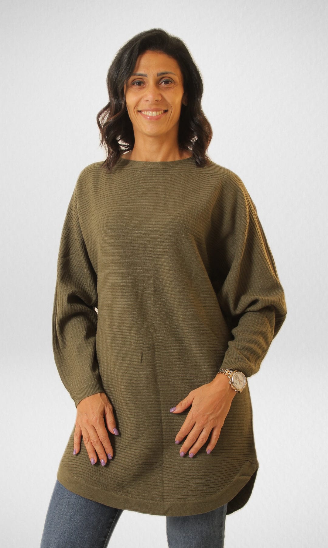 Women Winter 24 Summer Sale 23 Women Oversized Pullover - Olive Green