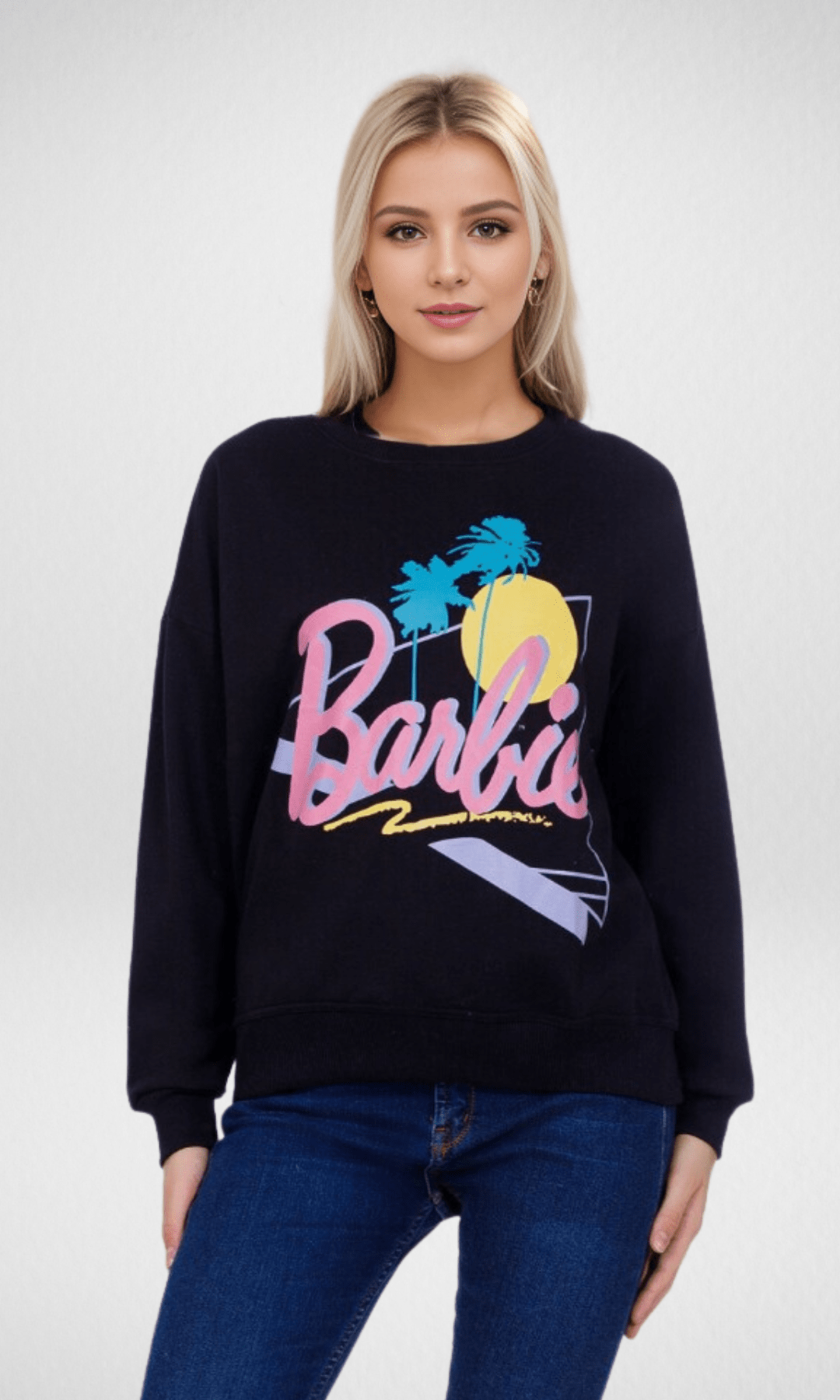 Women Winter 24 Summer Sale 23 Women Sweatshirt (Barbie) - Black