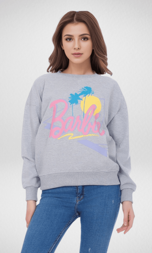Women Winter 24 Summer Sale 23 Women Sweatshirt (Barbie) - Grey