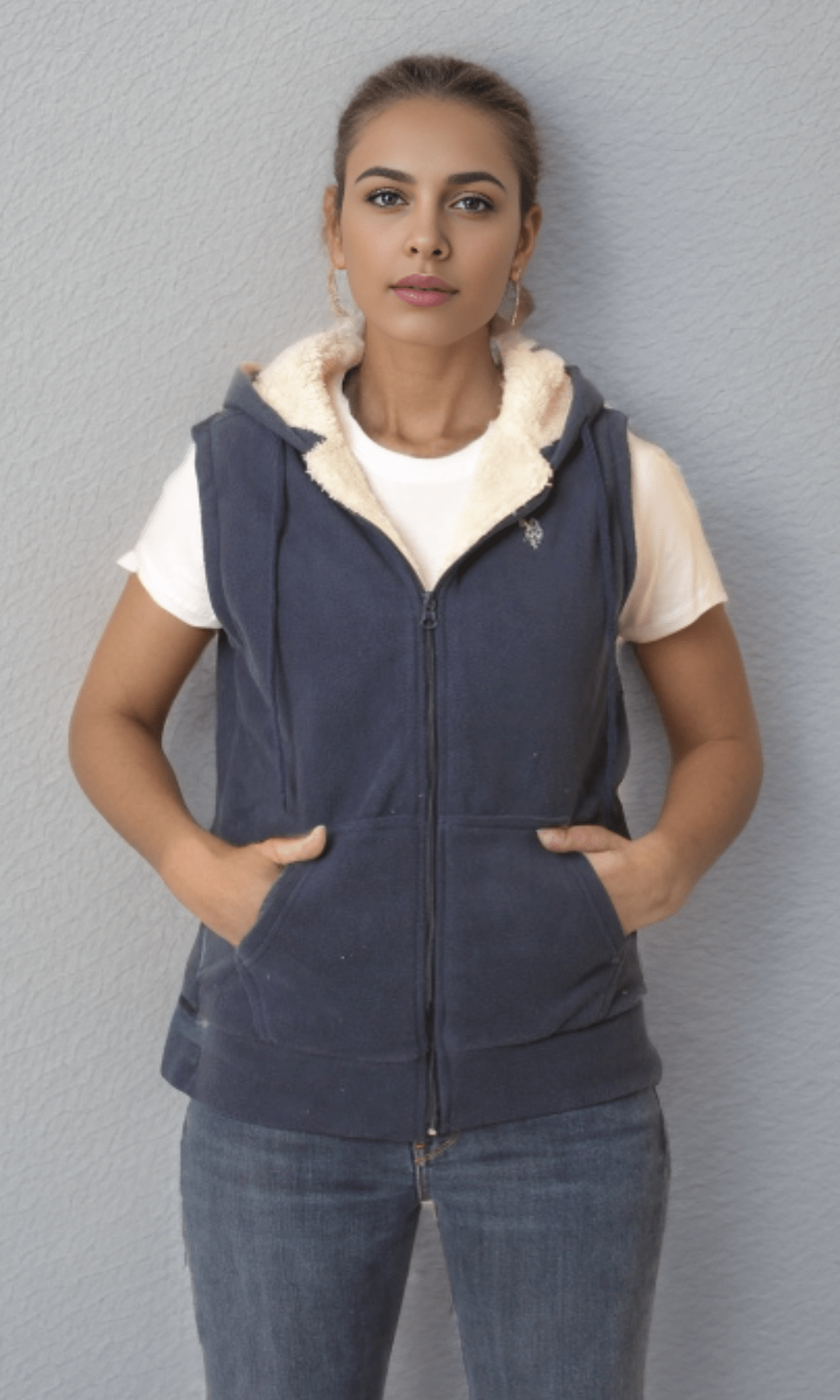Women Winter 24 Summer Sale 23 Women USP Vest Fur - Dark Blue