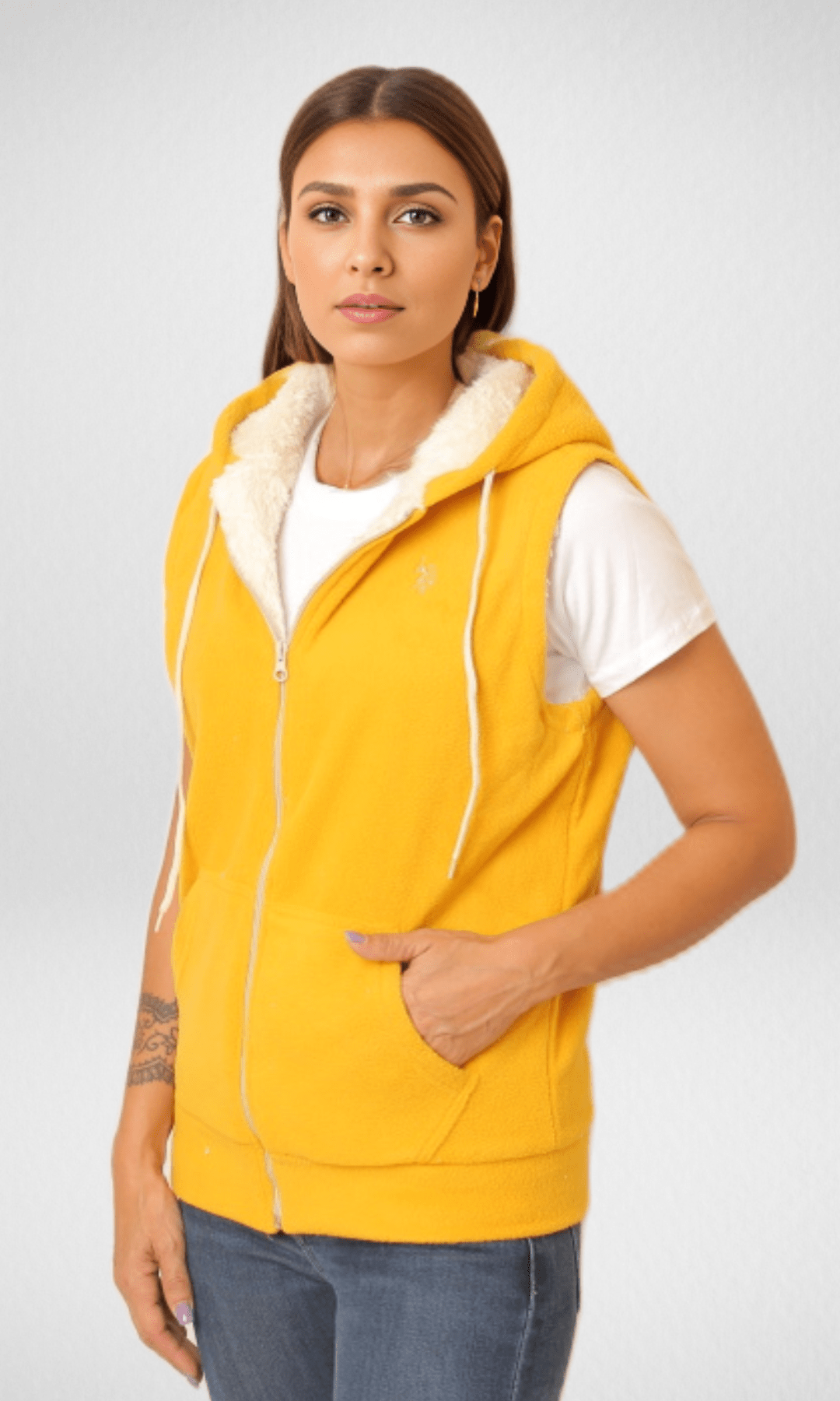 Women Winter 24 Summer Sale 23 Women USP Vest Fur - Yellow
