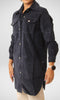 Women Winter 24 Summer Sale 23 Women Velvet Shirt/ Jacket - Dark Blue